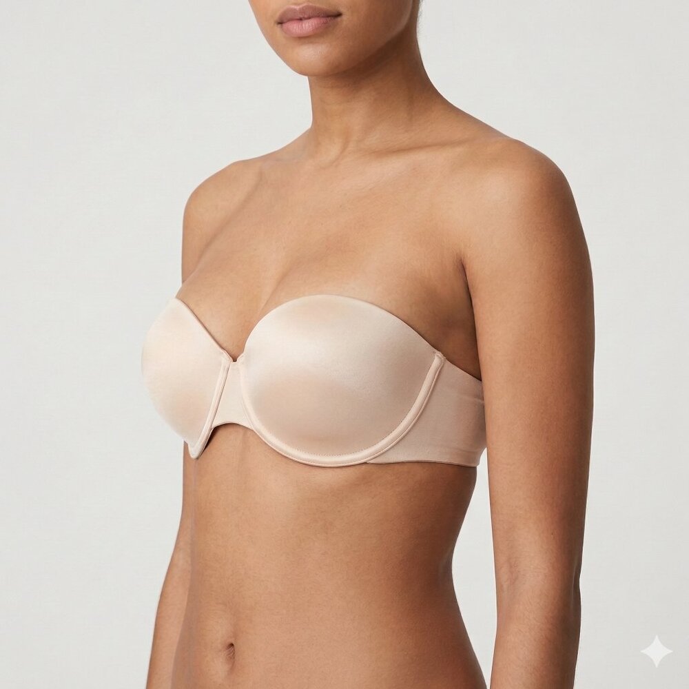 *La Senza Cream Strapless Up 2 Cups Push Up Bra